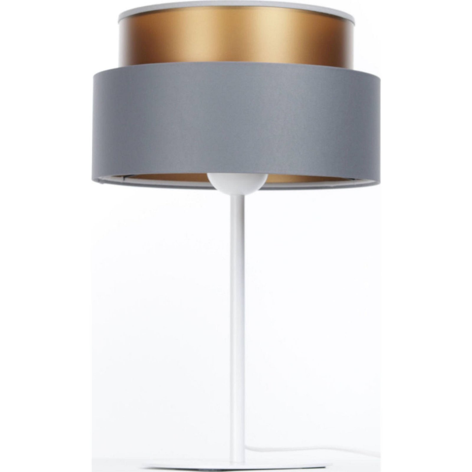 Lampe à poser en tissu rond effet cuivre Duo ellegant