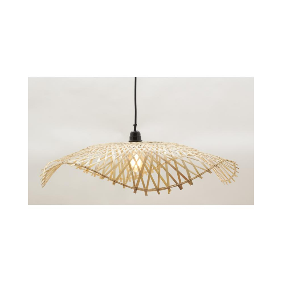 Abat-jour pour suspension en bambou naturel Vague