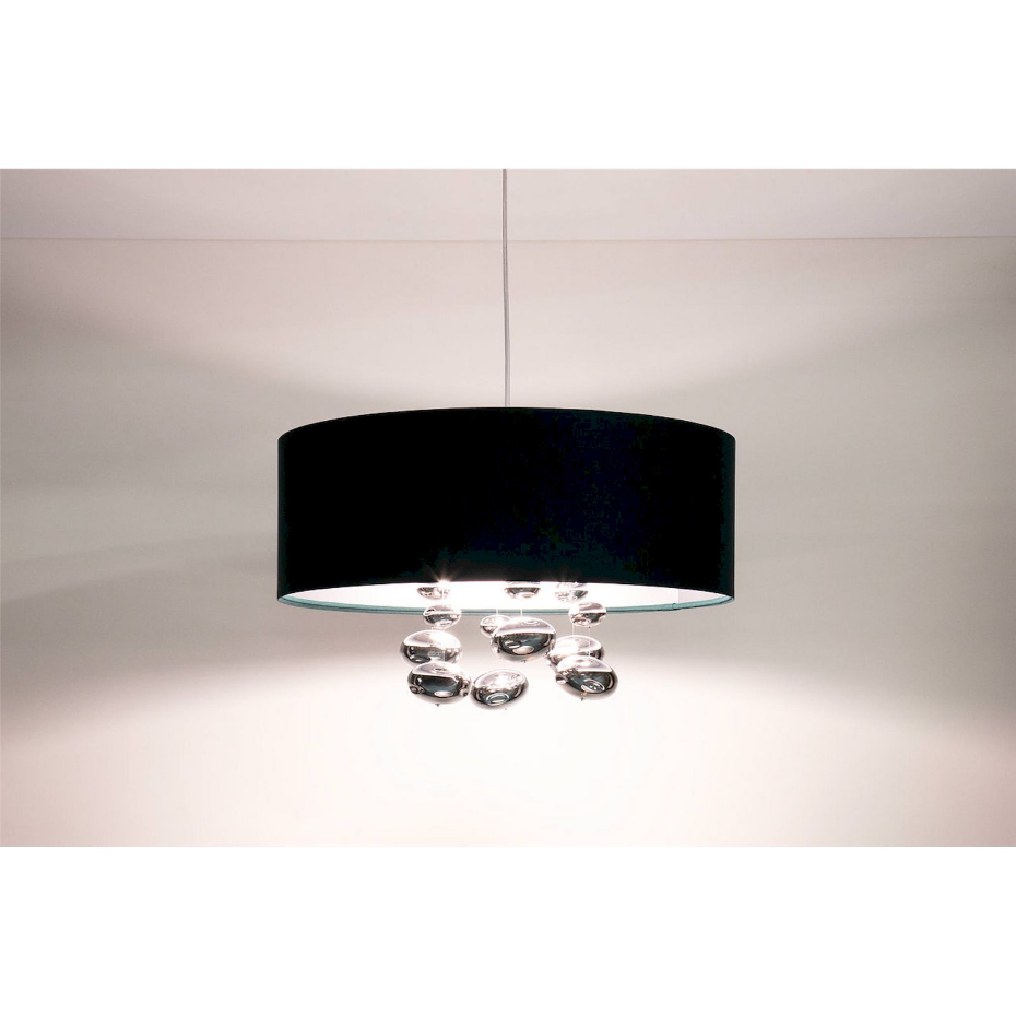 Suspension ronde en tissu avec boules argentées Bubble Light