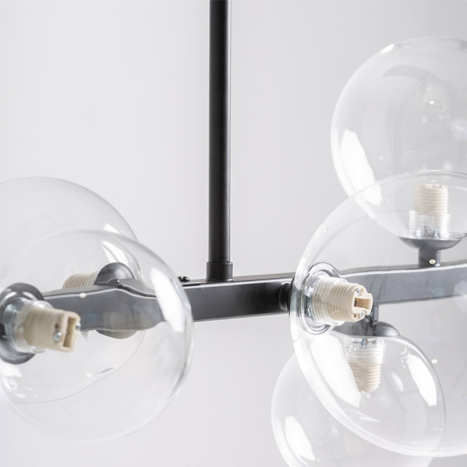 Lustre contemporain en cristal transparent finition texturée