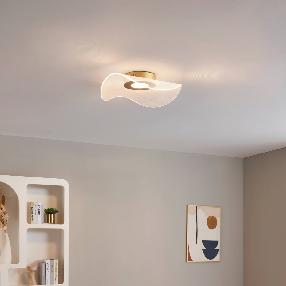 Plafonnier design aérien doré - ONDENIS