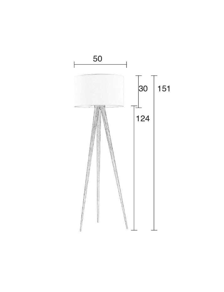 Lampadaire design en bois scandinave, TRIPOD WOOD