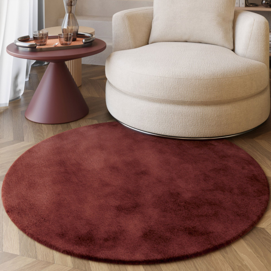 Tapis rond très moelleux à poils longs ,  Alice