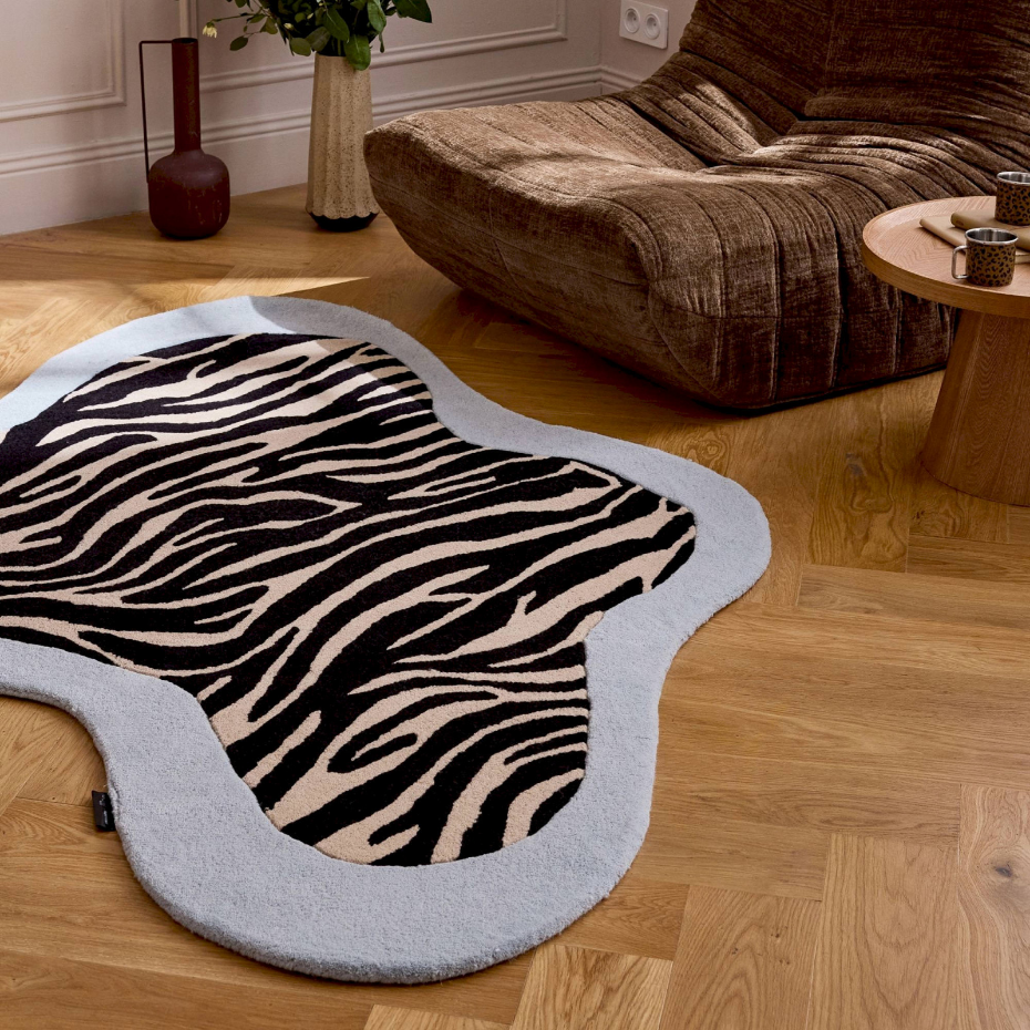 Tapis fait main en laine et coton Âme fauve