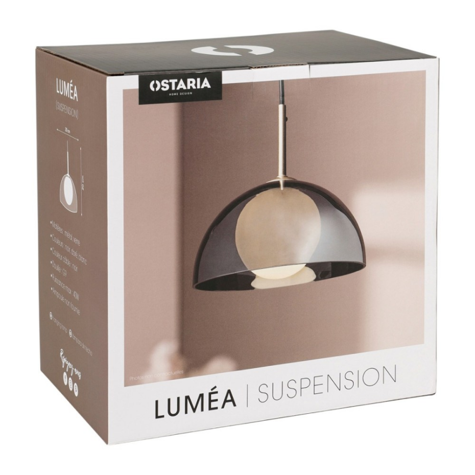 Suspension Verre Lumea Noire Et Dorée