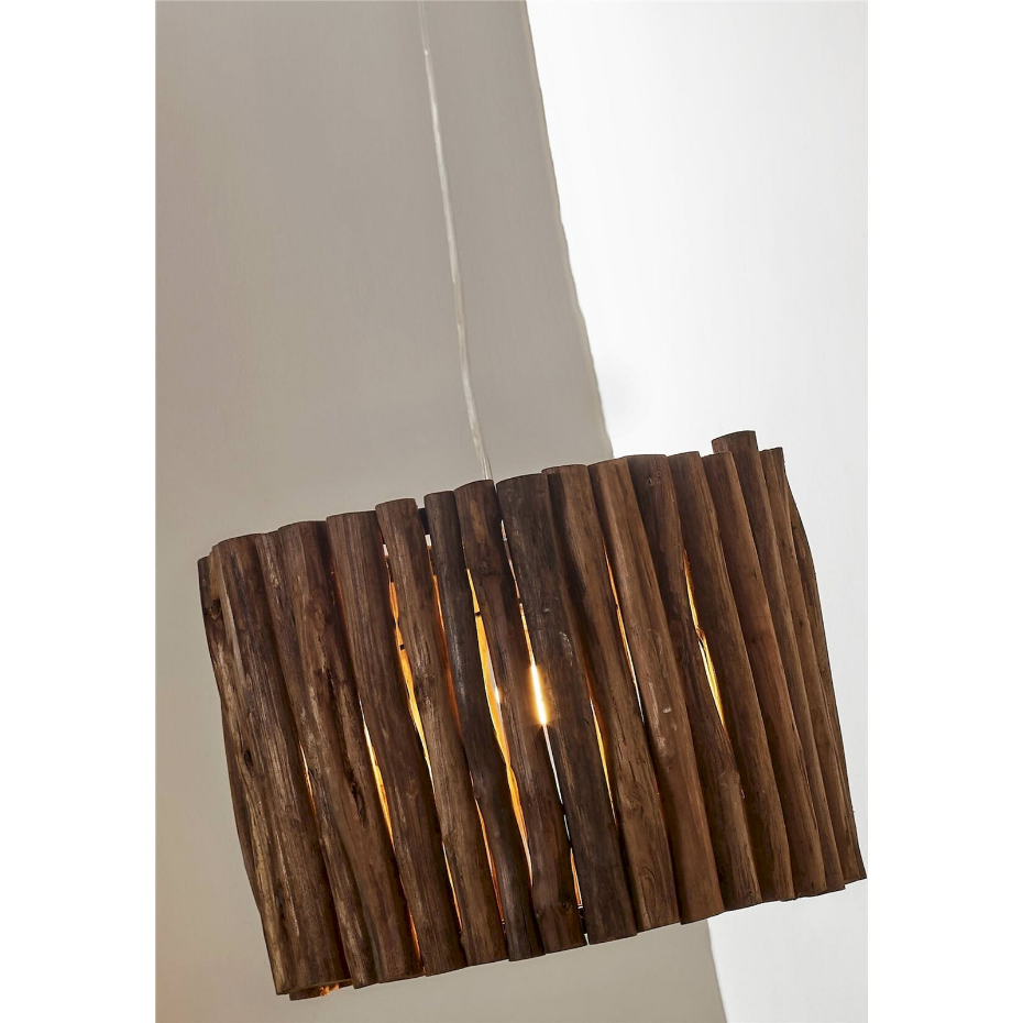 Suspension ronde en bois de teck