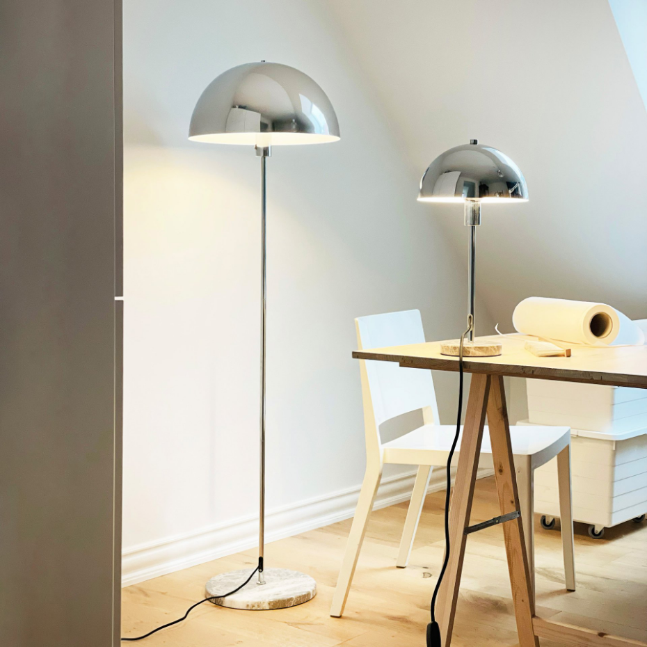 Lampe à poser Stockholm chrome, marbre