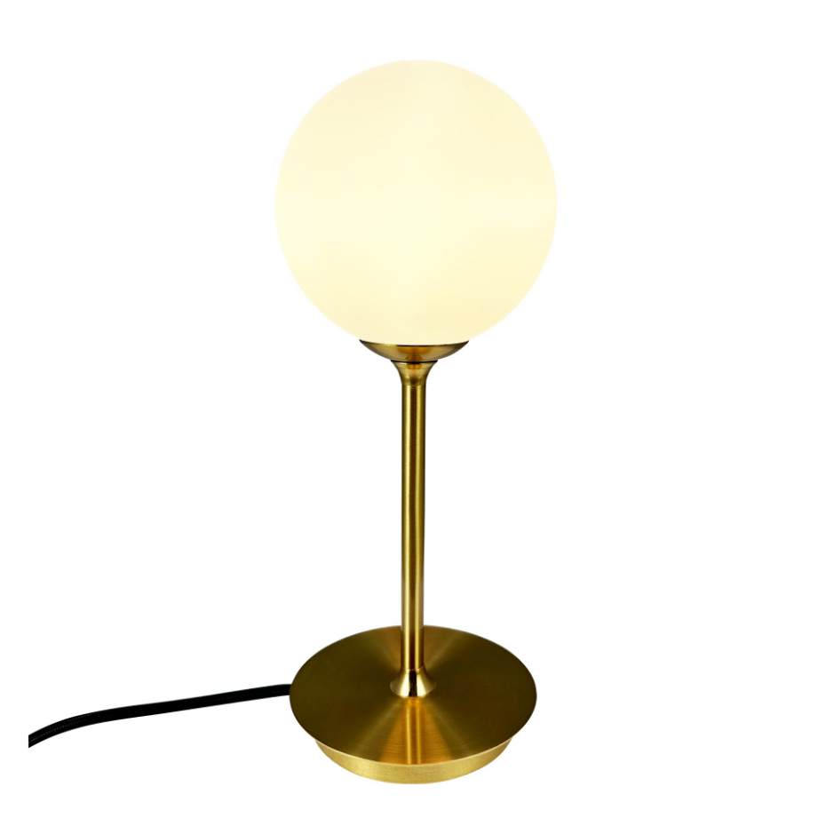 Lampe à poser laiton/verre opale SIA