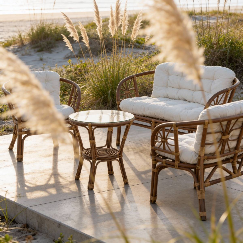 Salon de jardin en rotin 4 places  RATTAN