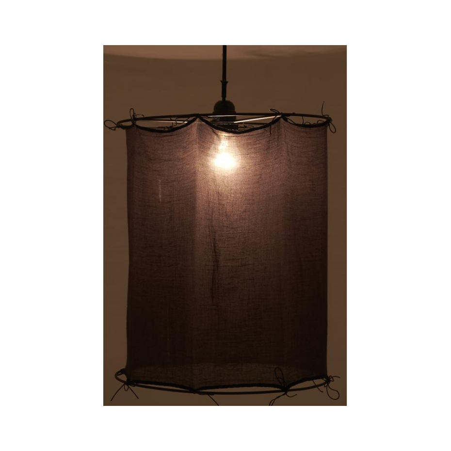 Abat-jour pour suspension en coton Riad Moyen Charbon