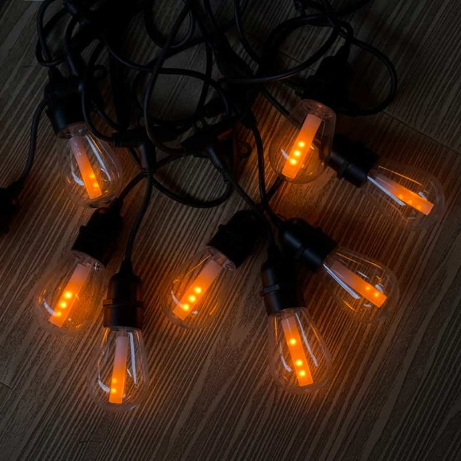 Guirlande solaire raccordable FLAMA 10 ampoules flamme 8M