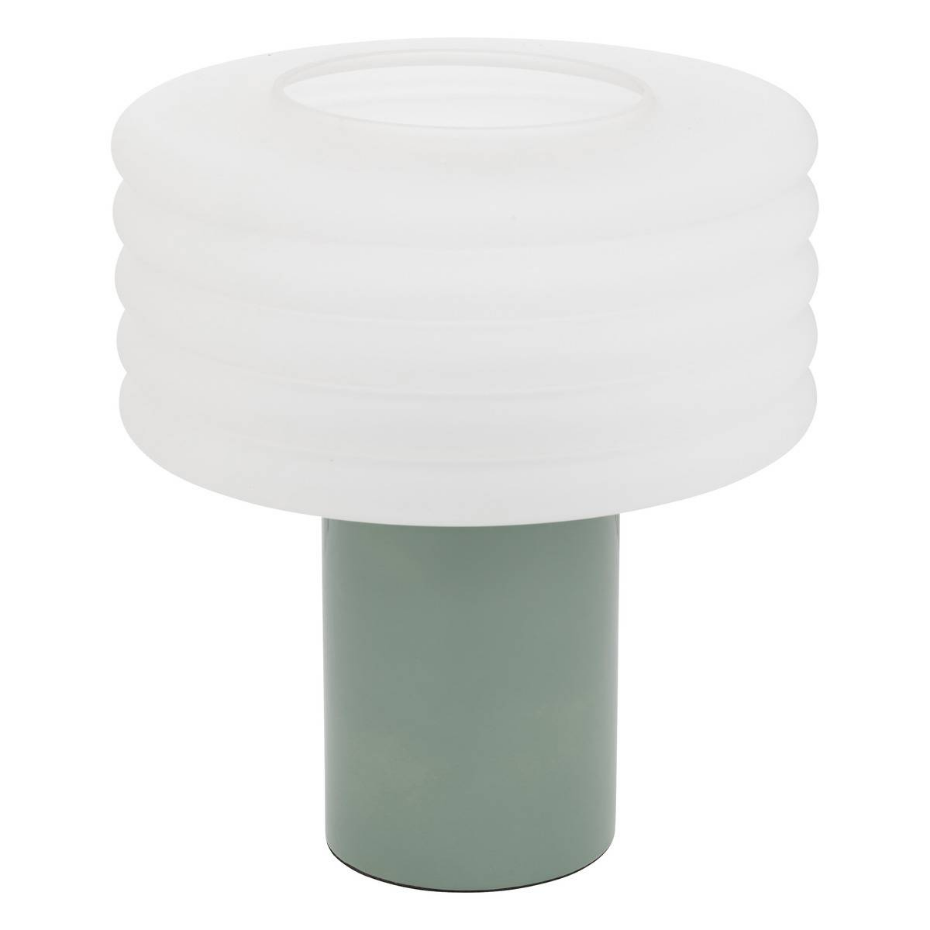 Lampe à poser verre sablé et grès ASTI