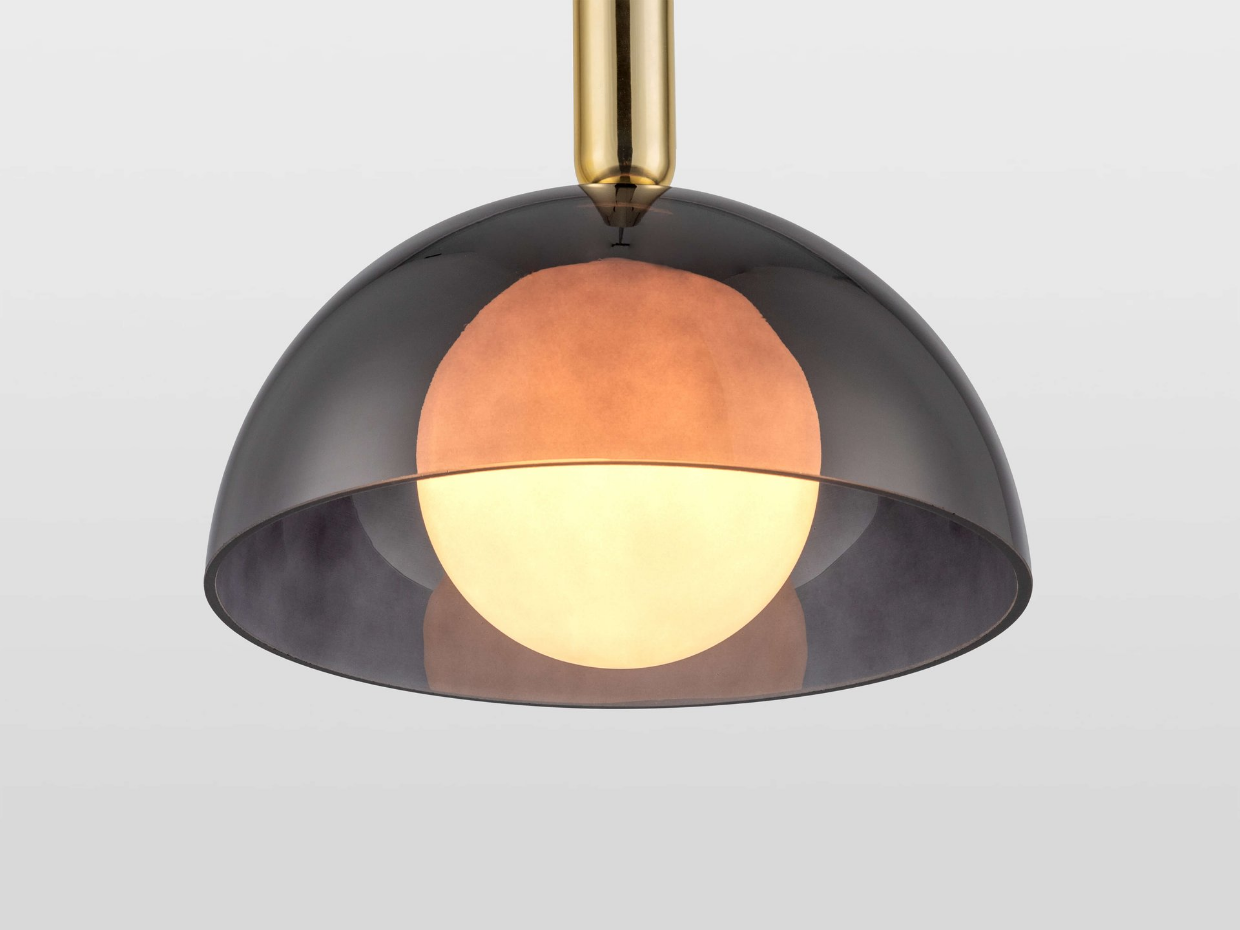 Plafonnier suspension en verre bombé