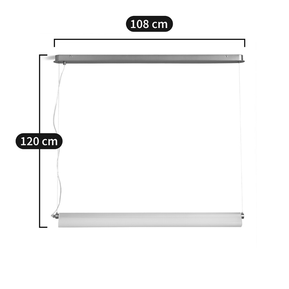 Suspension linéaire tube verre et acier, Strozzi