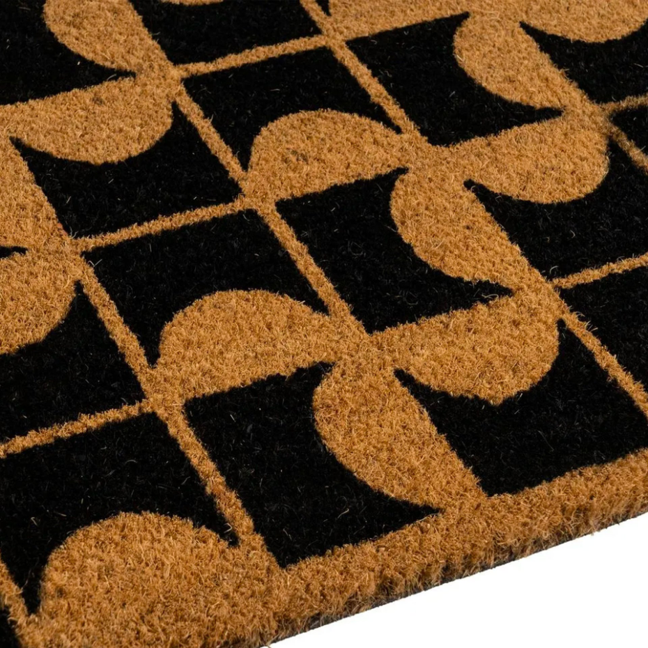 Paillasson coco marron et noir 60x40x1.5cm
