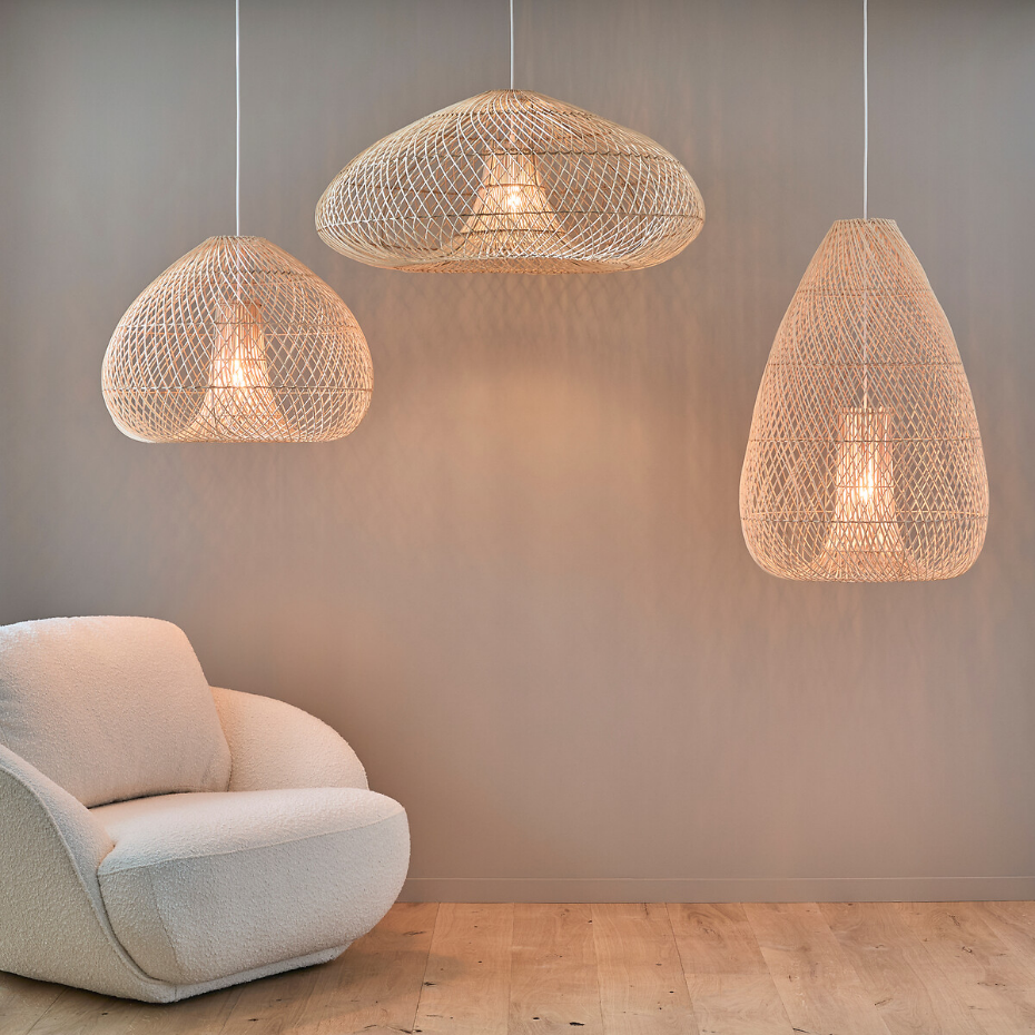 Suspension en rotin tressé, diamètre 61 cm, TITOU