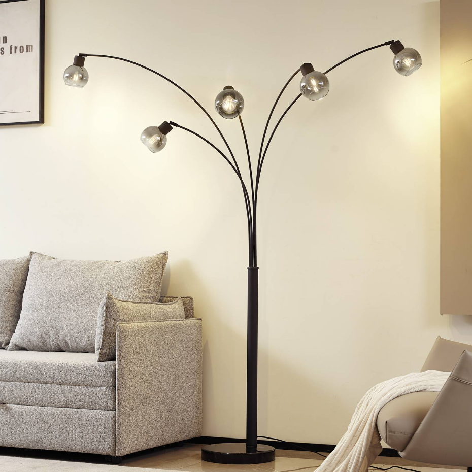 Lampadaire en métal moderne, Braccio