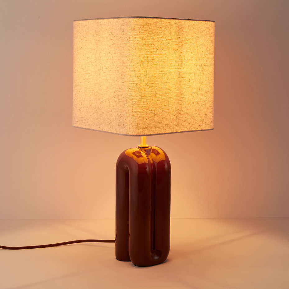 Lampe à poser céramique et lin, Malo