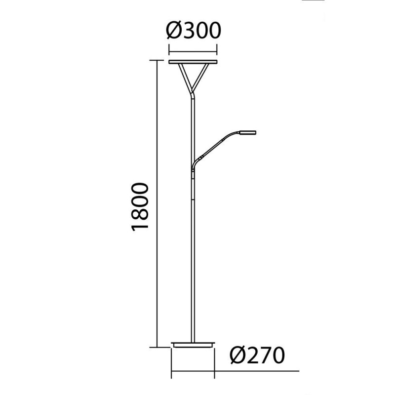 Lampadaire led avec liseuse noir mat Plano