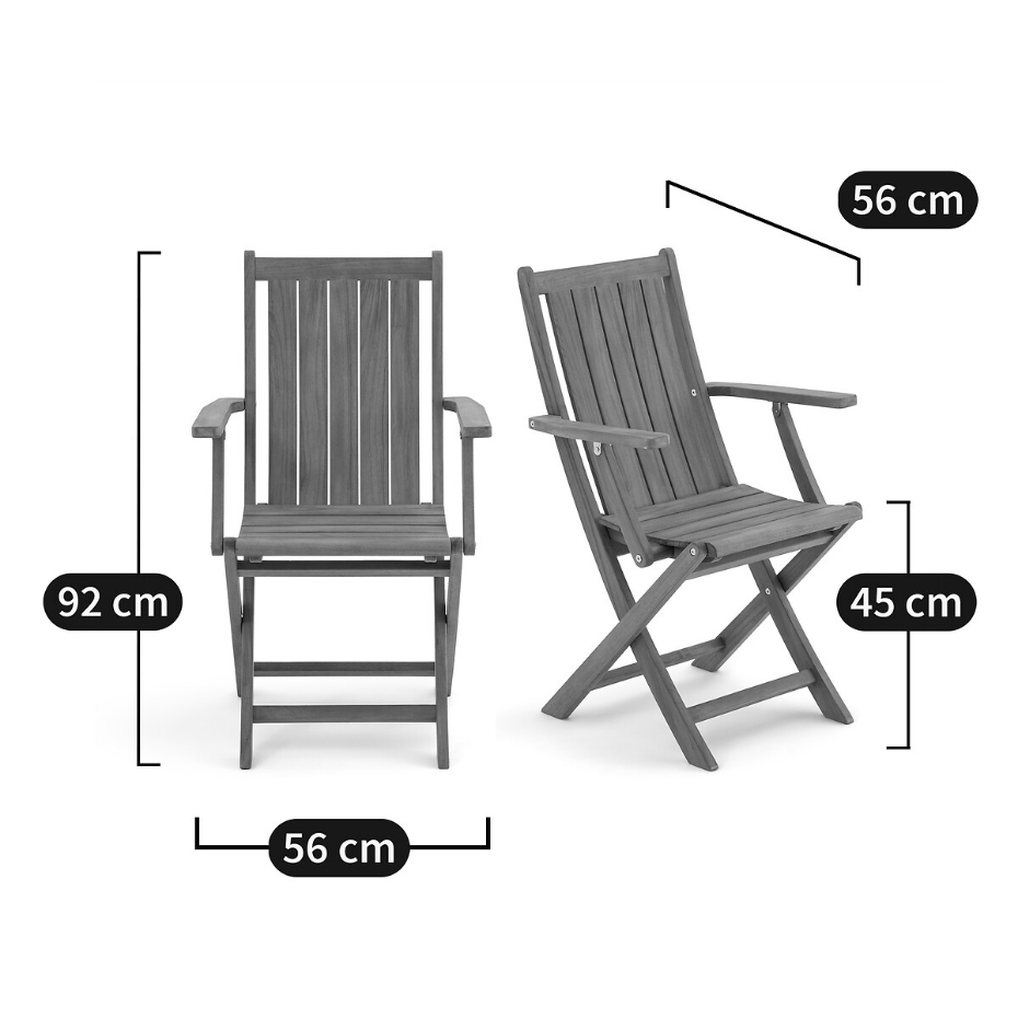 Lot de 2 fauteuils de table de jardin, Palera