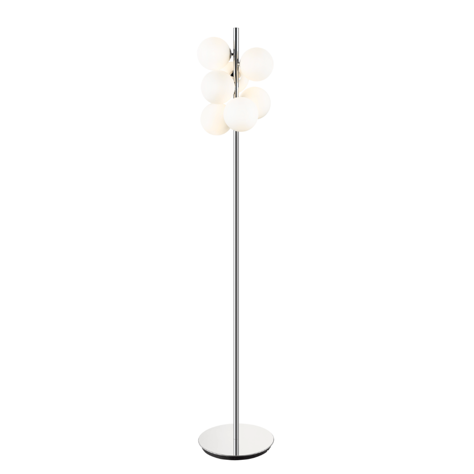 Lampadaire chromé à verres blancs - MELISSA