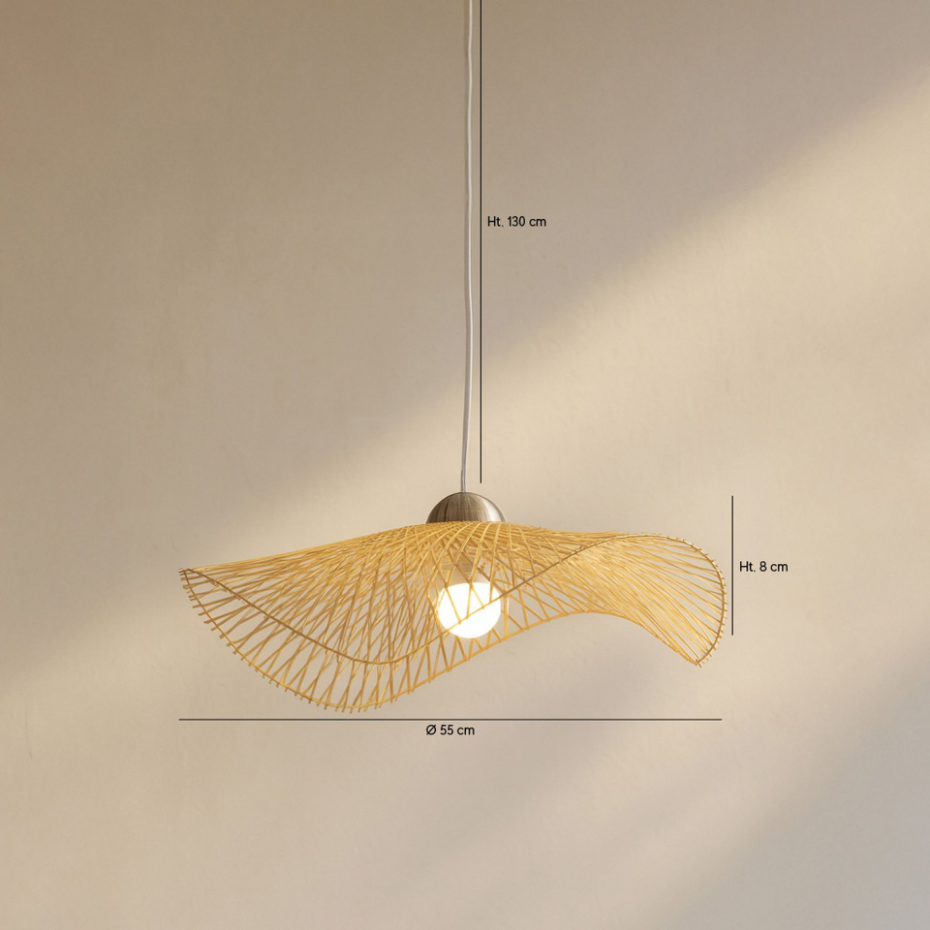 Suspension en bambou tressé, CARAVELLE