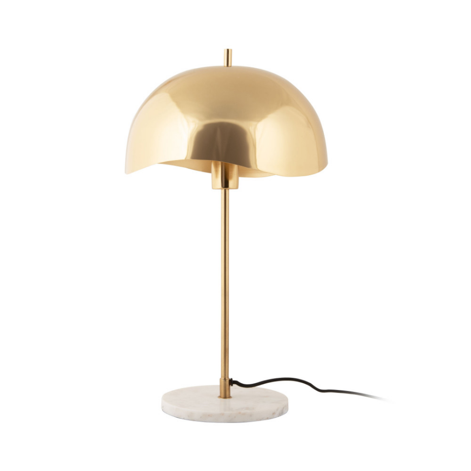 Lampe à poser en métal et marbre- WAVED DOME