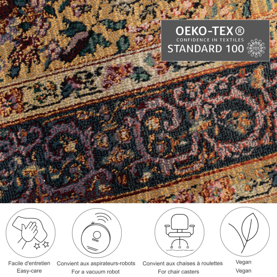 Tapis tissé au design oriental dans des couleurs chaudes - Gabiro