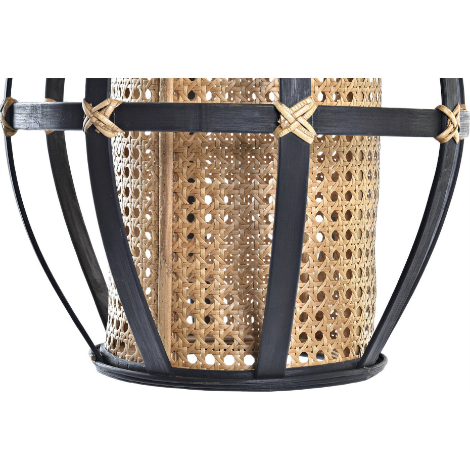 Suspension ronde en bambou et rotin Colonial