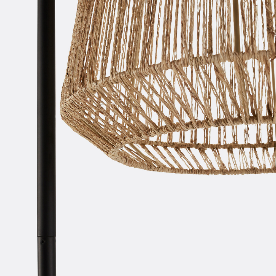 Lampadaire métal fer et chanvre, Yaku
