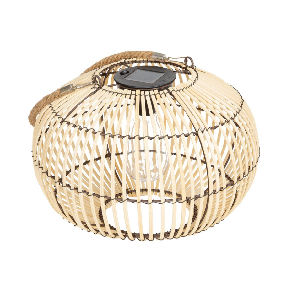 Lampe extérieur solaire LED rotin Ø31,5cm LILOU