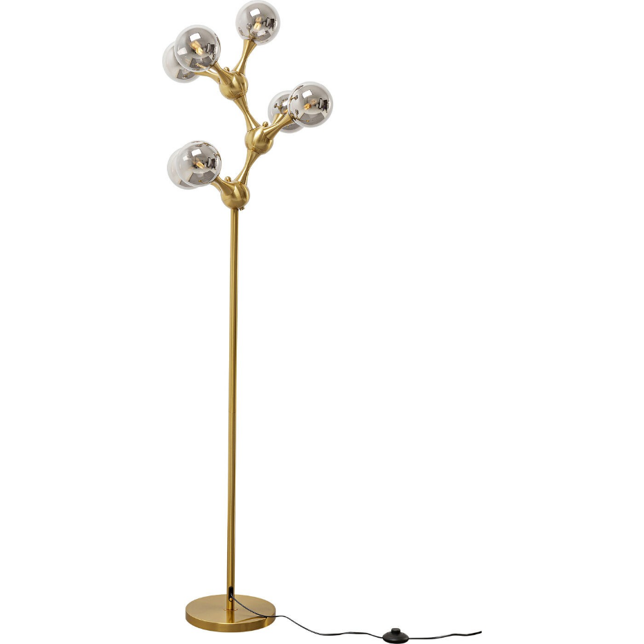 Lampadaire en verre et acier, ATOMIC BALLS