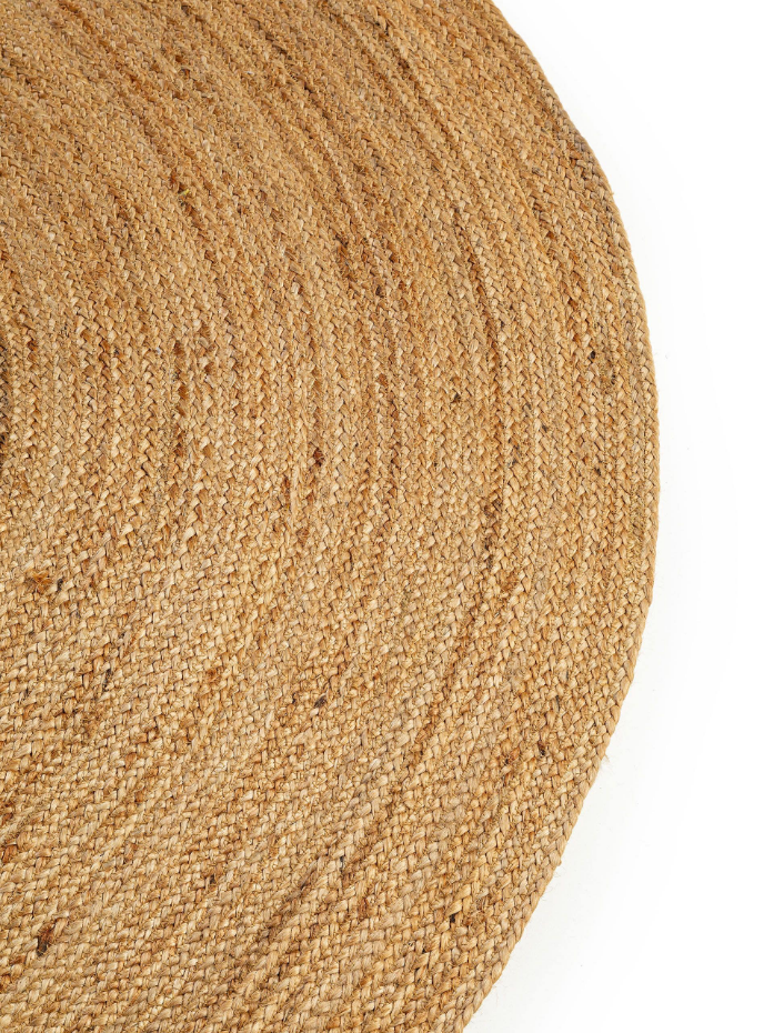 Tapis rond de jute tissé main JUTTA