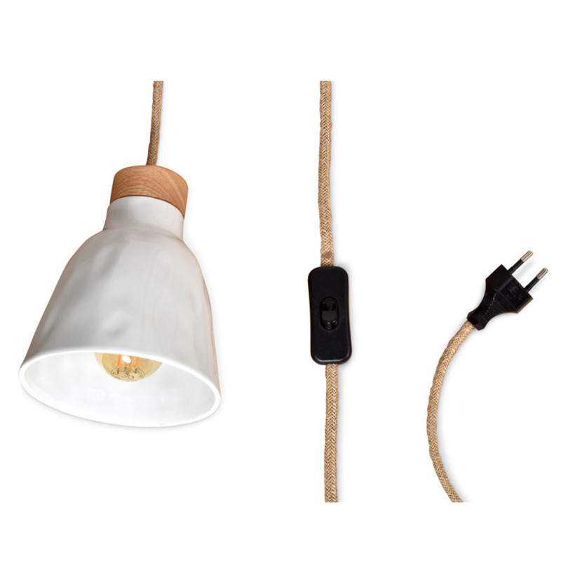 Applique baladeuse porcelaine blanche lisse Rosinette