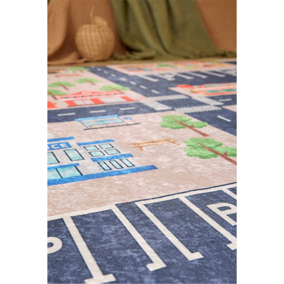 Tapis rectangulaire en polyester imprimé HAPPY