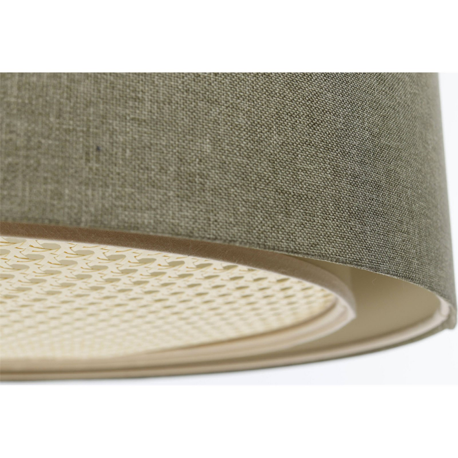Suspension ronde en tissu et rotin Boho Elegant