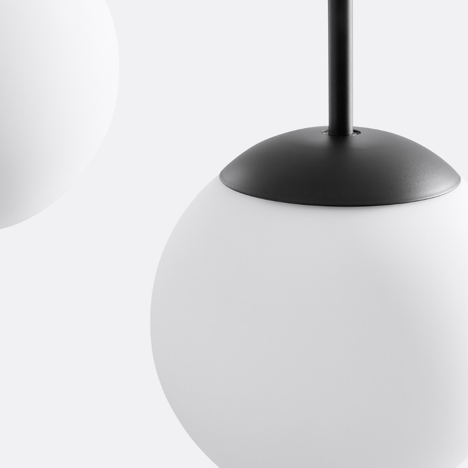 Suspension grappe métal fer et opaline, Theide