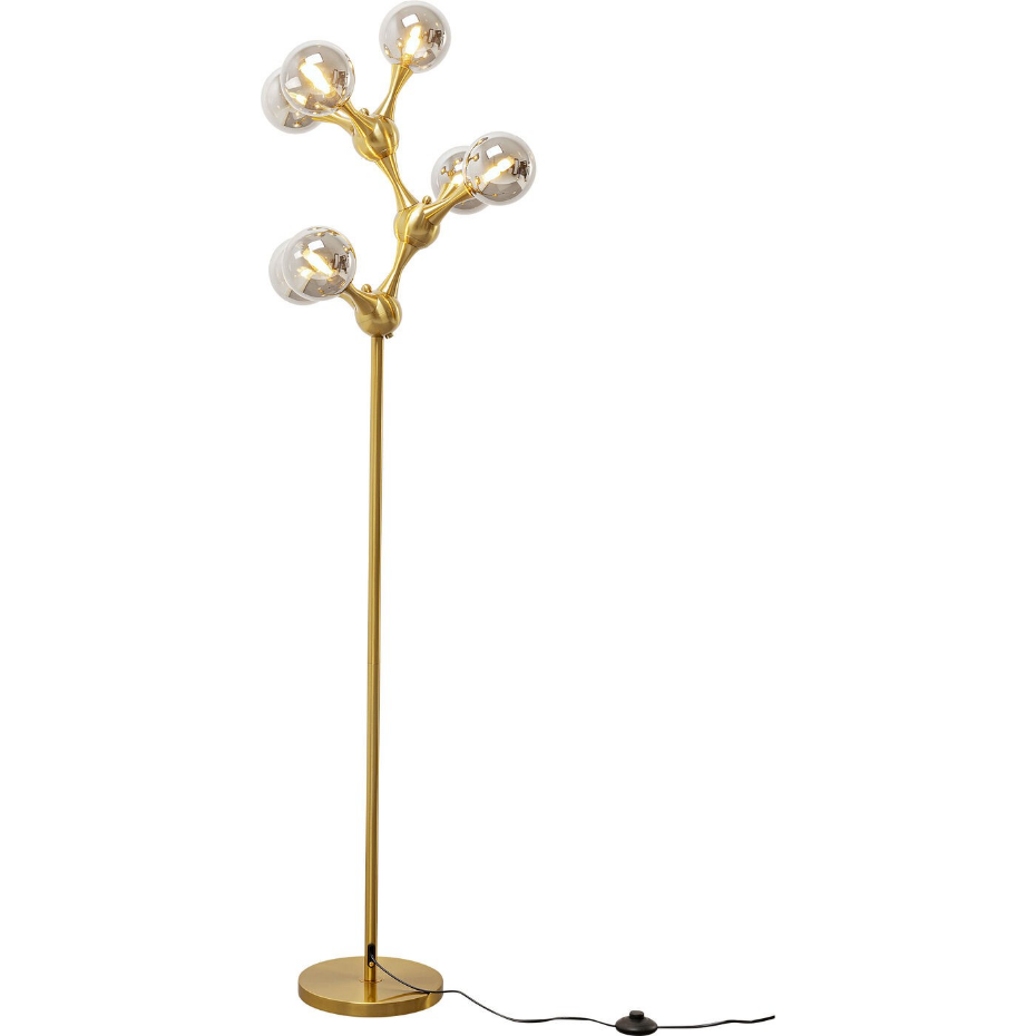 Lampadaire en verre et acier, ATOMIC BALLS