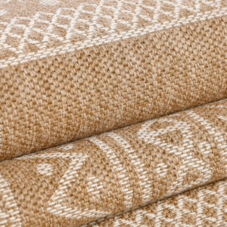 Tapis intérieur extérieur aspect jute à motif mandala DHAKA