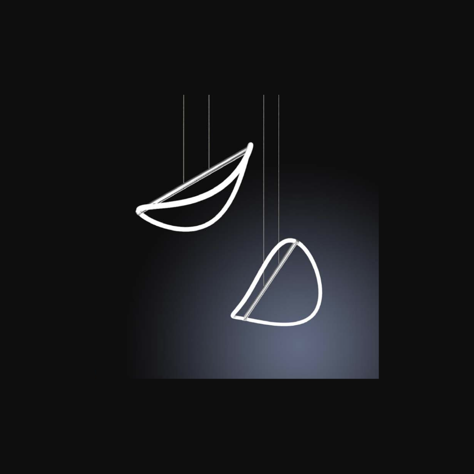 Suspension LED courbe chromée - MOLFARO
