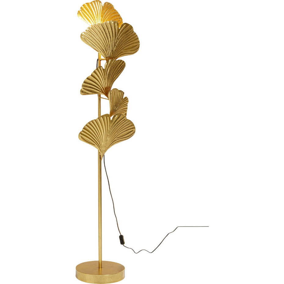 Lampadaire feuilles de ginkgo en acier