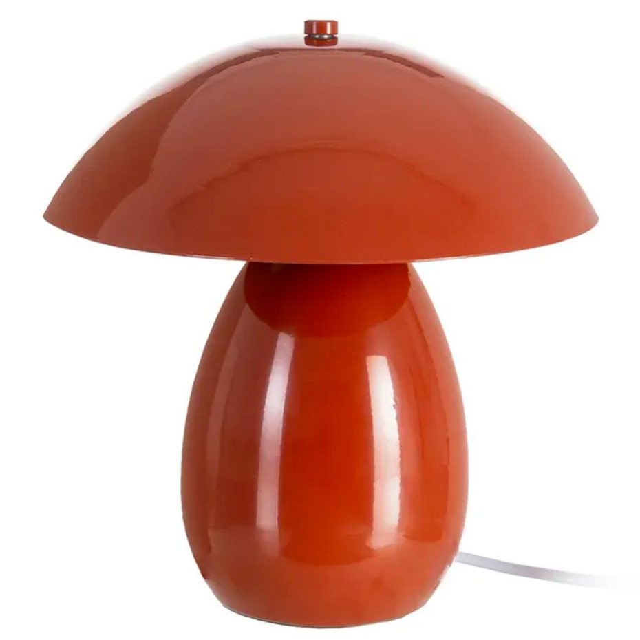 Lampe à poser champignon métal terracotta 24x24x25.5cm