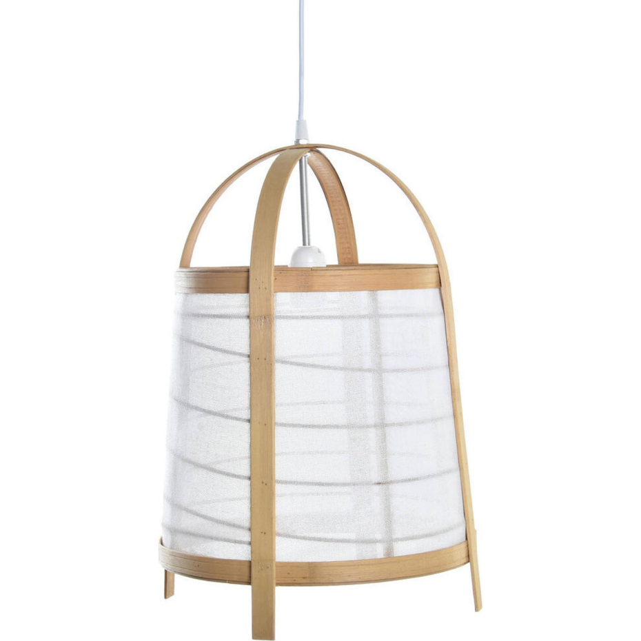 Suspension ronde en bambou et lin modèle Oriental