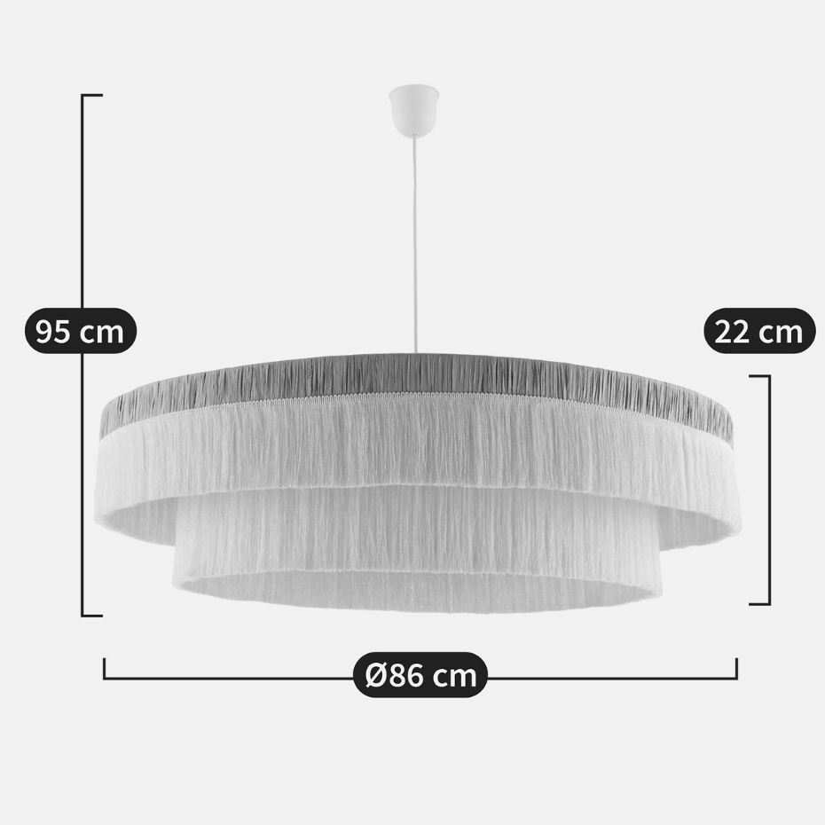 Suspension frangée en raphia Ø86 cm, Kavi