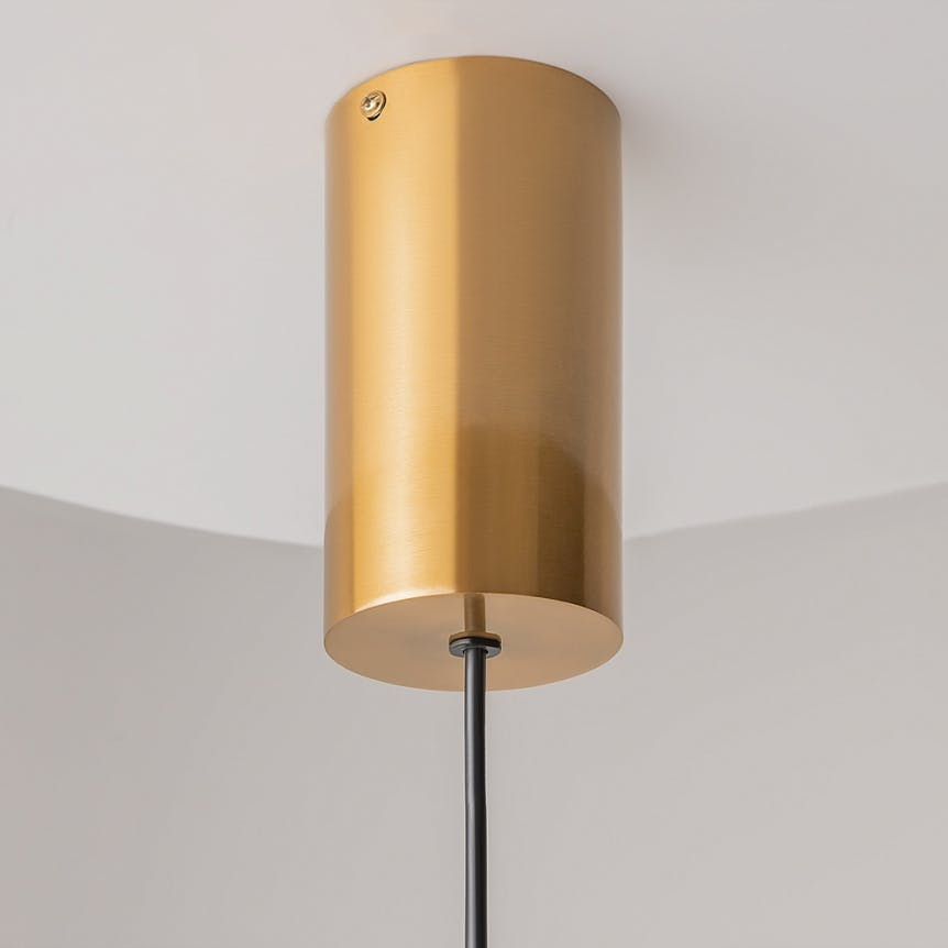 Suspension moderne LED – cylindre & franges dorées AMOS