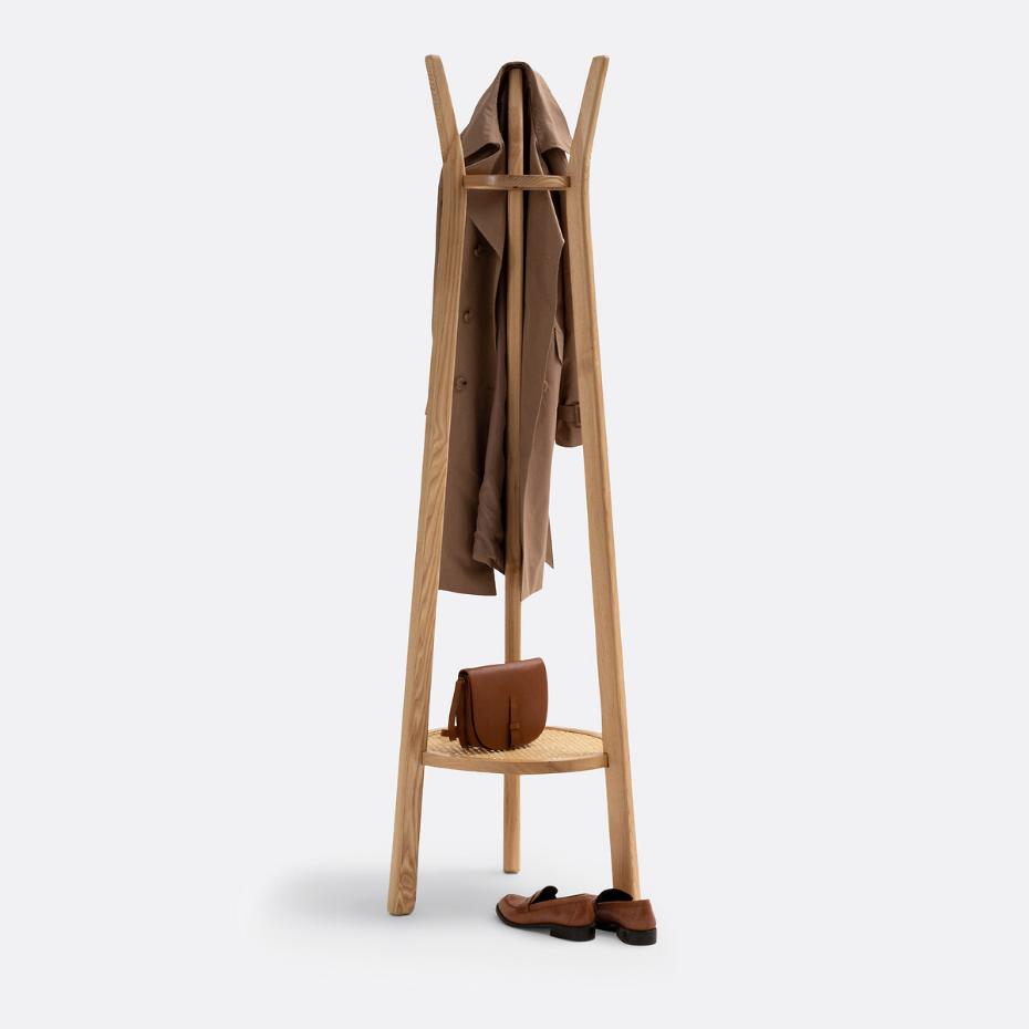 Porte-manteau en frêne, Buisseau