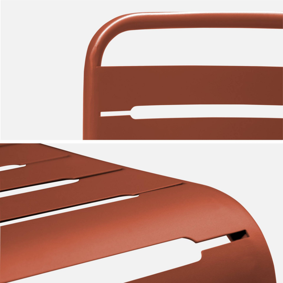 Table de jardin pliante métal + 6 assises AMÉLIA