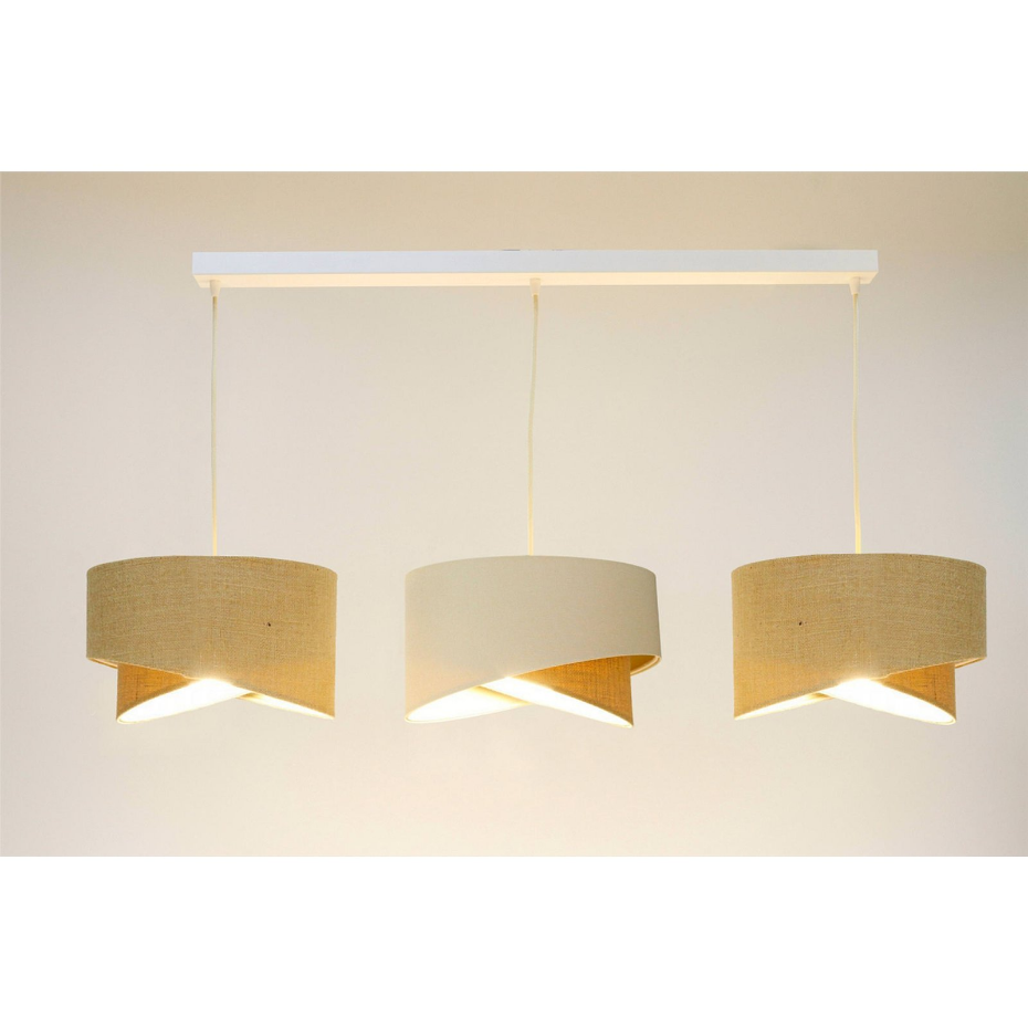 Suspension rectangulaire en jute et lin Boho