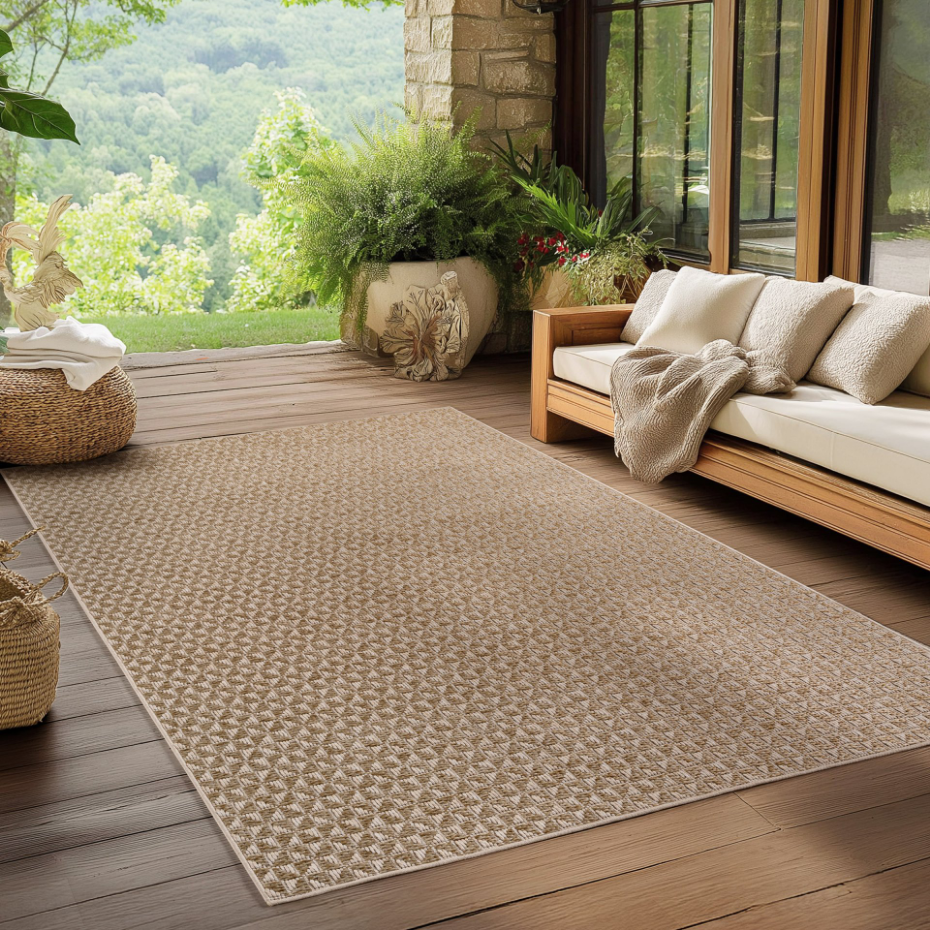 Tapis intérieur extérieur tissé uni NEREA