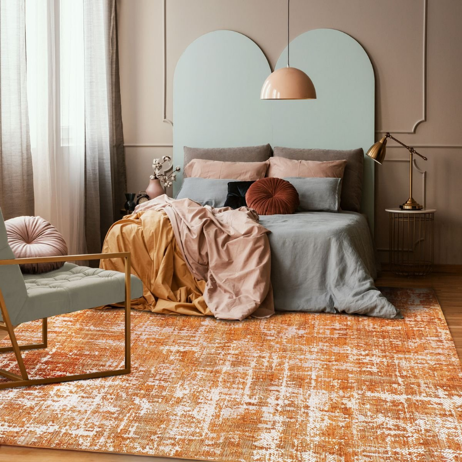 Tapis salon vintage chic effet vieilli STELLE